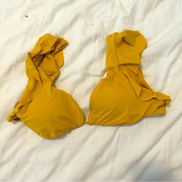 Billabong Ruffle Mustard Bikini Top - Picture 1 of 2